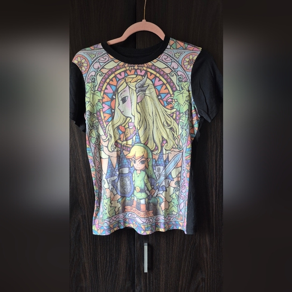 ZELDA Graphic Tee with Black Sleeves - Picture 2 of 2